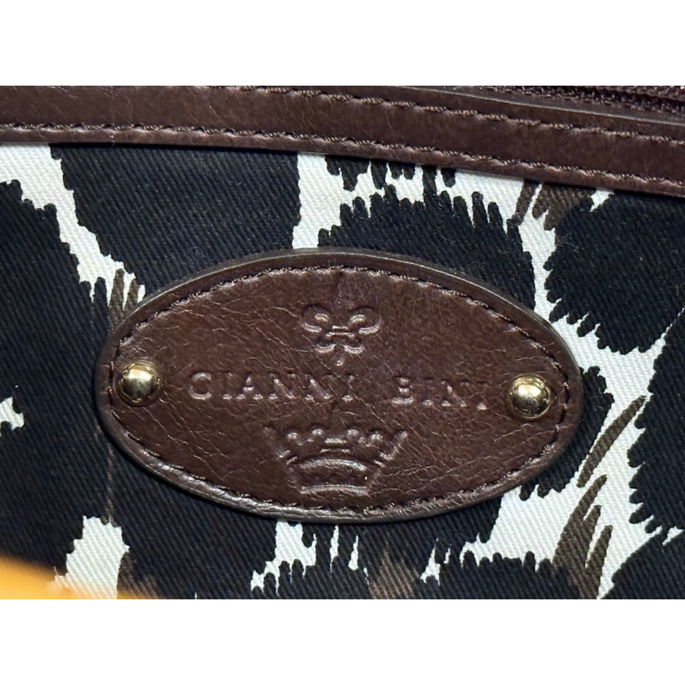 Vintage Y2K Gianni Bini Cognac Tan Leather Clutch Shoulder Bag Stud Detail Purse - Picture 10 of 11